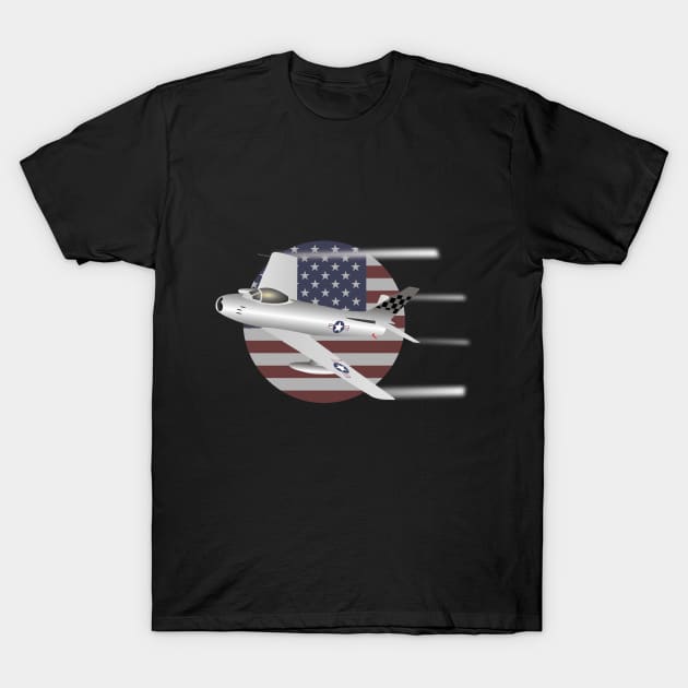 US Air Force F-86 Sabre Jet Fighter T-Shirt by NorseTech